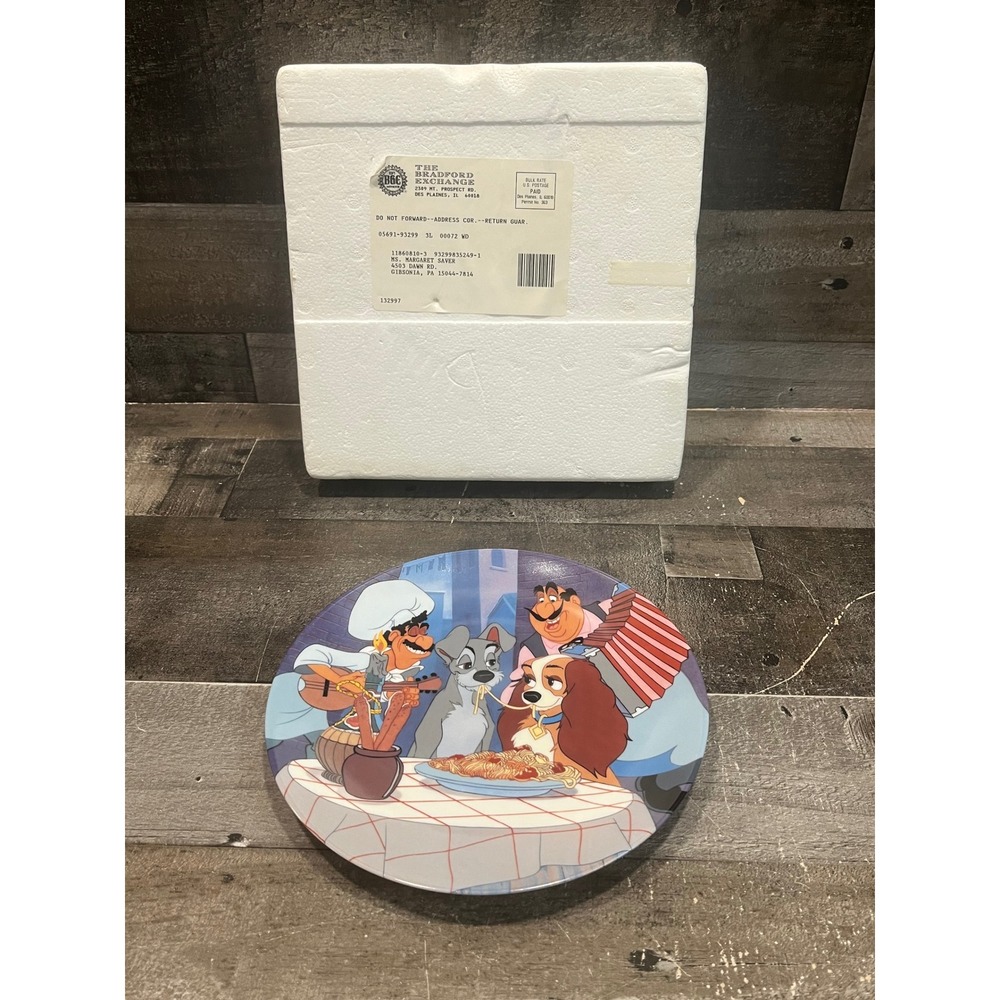 Disney Lady and the Tramp First Date Collector Plate Knowles Bradford Exchange